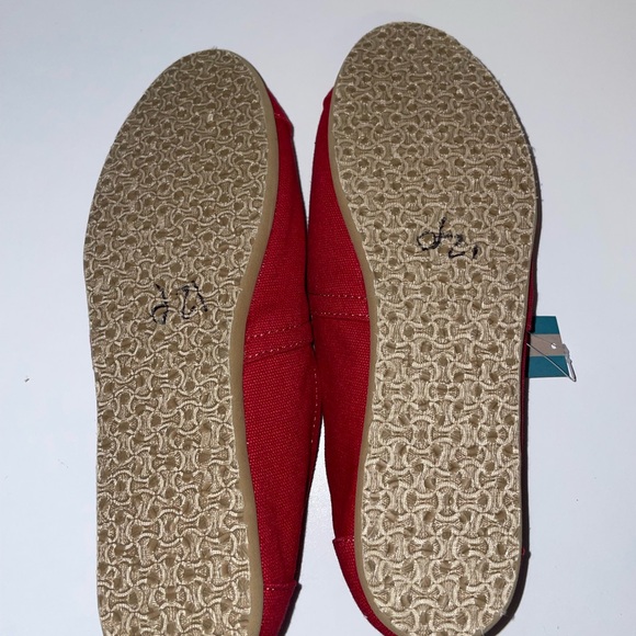 Toms Red Alpargata Canvas Flats Shoes 9.5 - Picture 7 of 7